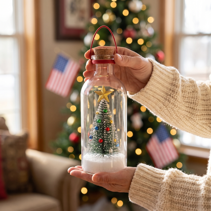 Christmas Treedecorated Message-in-a-bottle Ornament