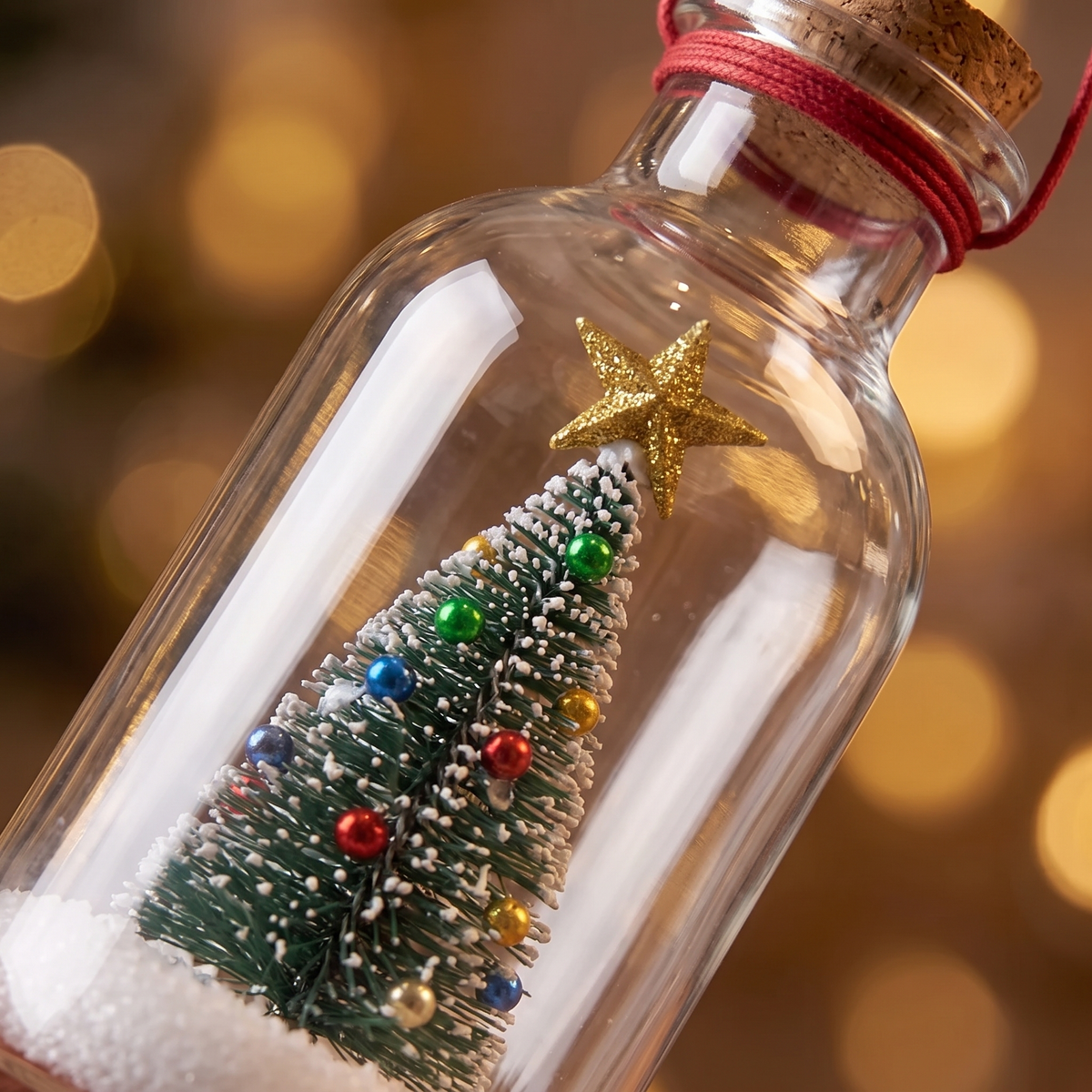 Christmas Treedecorated Message-in-a-bottle Ornament